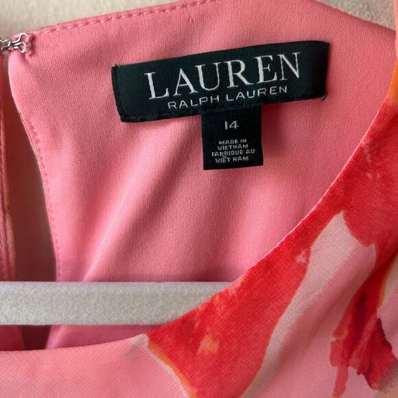 Lauren Ralph‎ Lauren Floral Tiered Shift Dress Size 14 Romantic Feminine Classic - Picture 3 of 5